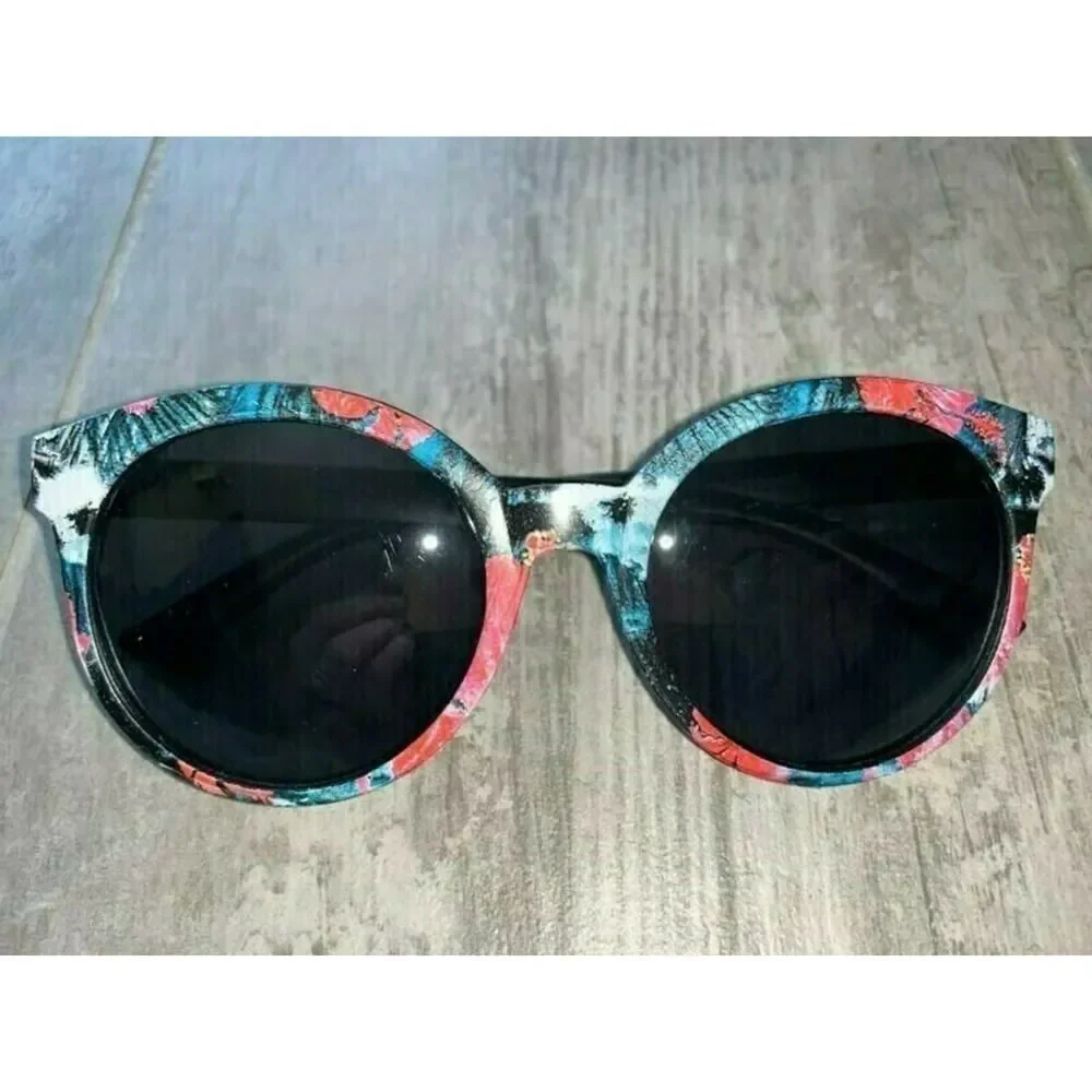 SURGE Sunglasses Beach Summer Oversized Round Fashion Festival Tropical Pattern